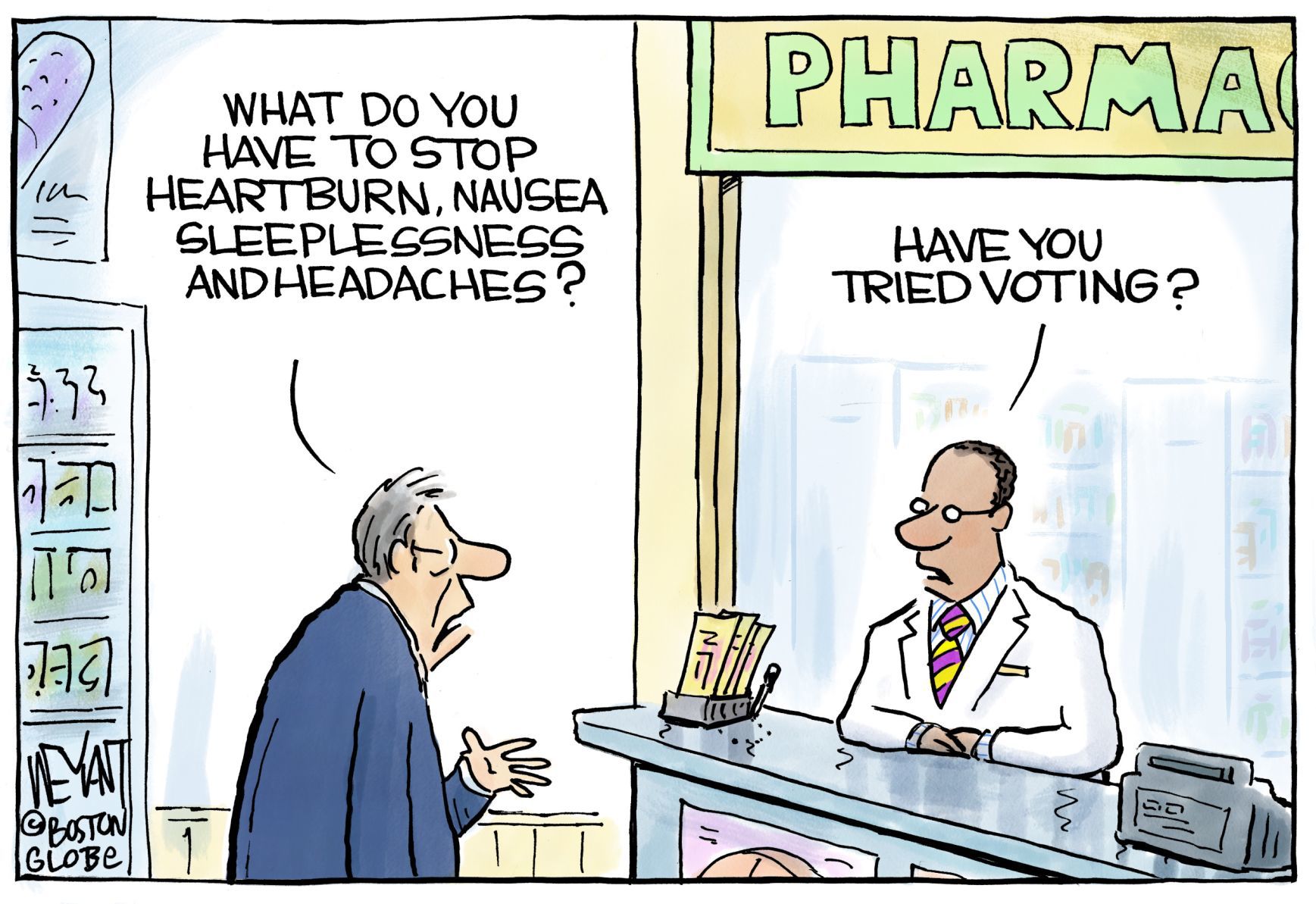 Voting Is The Best Medicine by Christopher Weyant, The Boston Globe